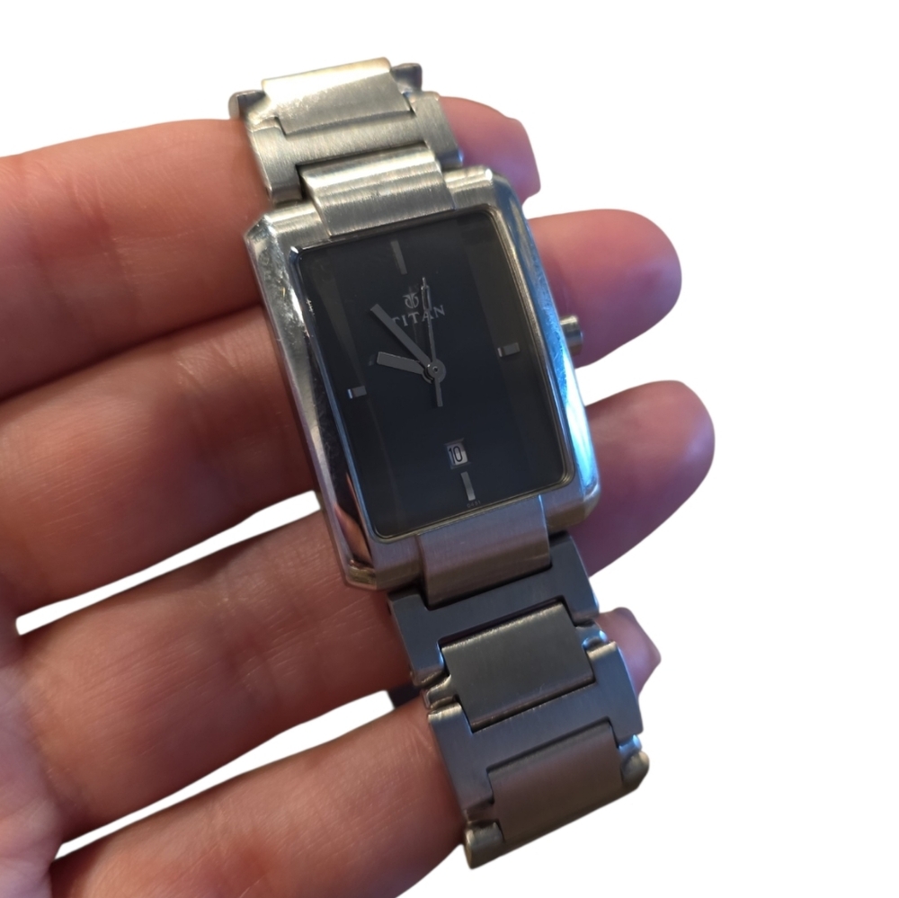 Silver Rectangular Men's Watch - Picture 2 of 3